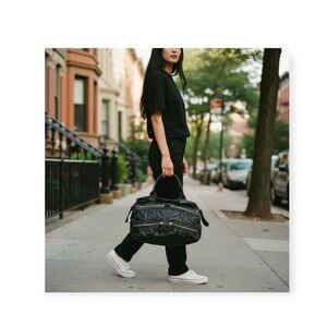 new Maria Bonita Extra ᯾ Zipper Pocket Oversized Leather Handbag ᯾ Weekender Bag